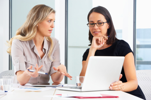 Two Businesswomen Meeting In Office